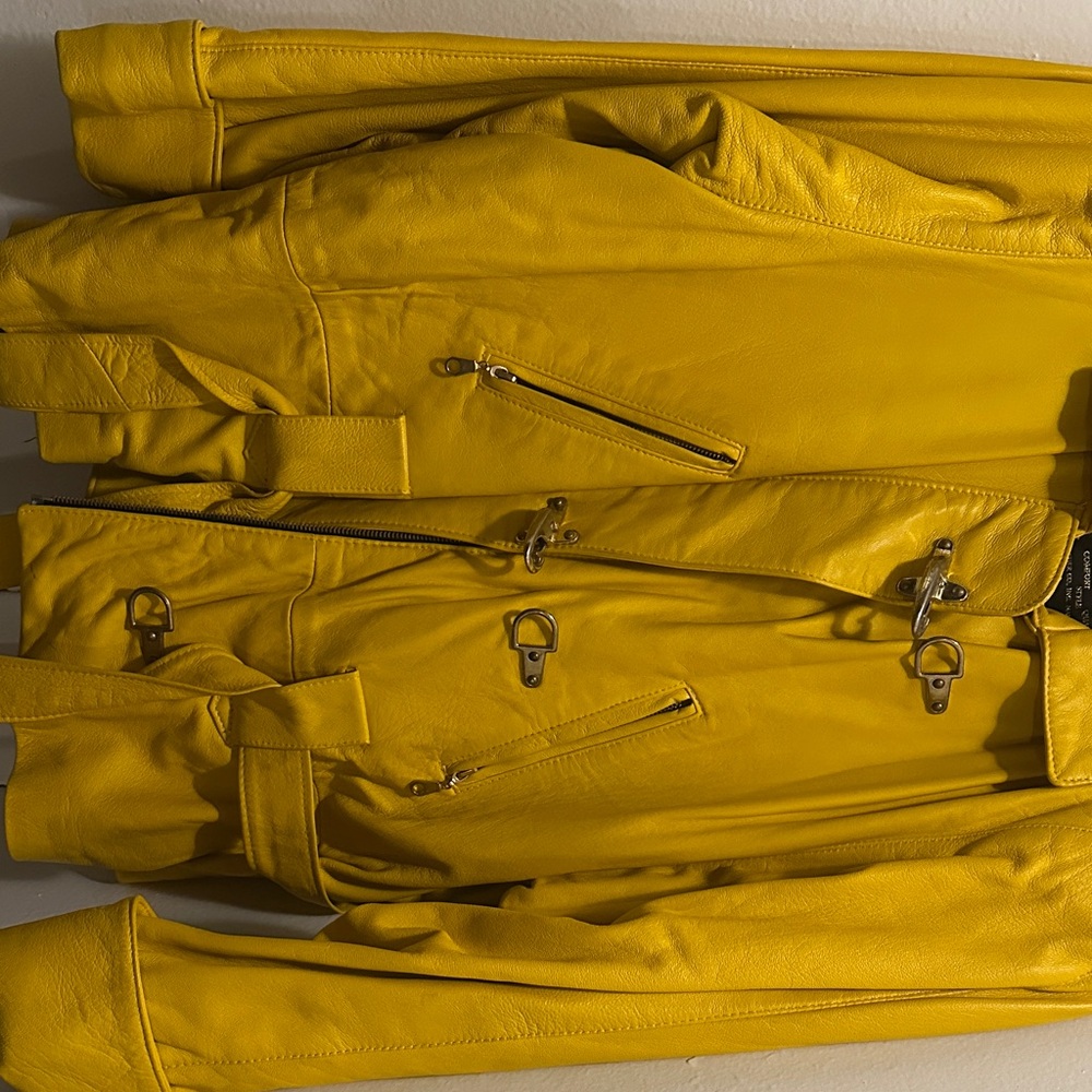 Yellow Leather Jacket - Picture 3 of 4